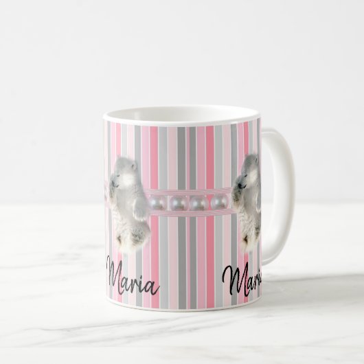 Bear Polar Pastel Stripe Mug (Devant droit)