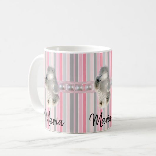 Bear Polar Pastel Stripe Mug (Devant gauche)