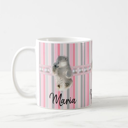Bear Polar Pastel Stripe Mug (Gauche)
