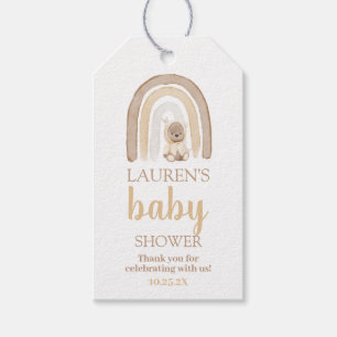 Bear Rainbow baby shower étiquettes cadeaux
