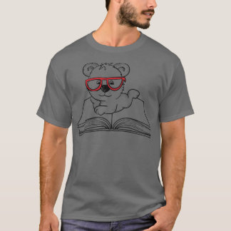 Bear Reading Funny Literature Lazy Premium T-shirt