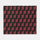 Bear Shaped Plaid Red Black Buffalo Fleece Deken (Voorkant (Horizontaal))