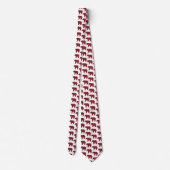 Bear Shaped Plaid Red Black Buffalo Neck Tie Stropdas (Achterkant)