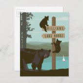 Bear Sign Post Briefkaart (Voorkant / Achterkant)