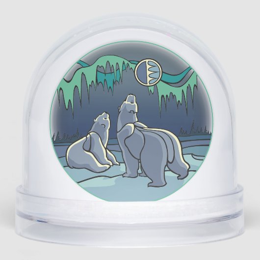Bear Snow Globe Custom Polar Bear & Cubs Snowglobe (Avant)