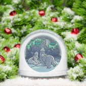 Bear Snow Globe Custom Polar Bear & Cubs Snowglobe (Noël)