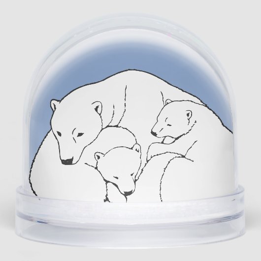 Bear Snow Globe Custom Polar Bear & Cubs Snowglobe (Avant)