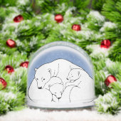 Bear Snow Globe Custom Polar Bear & Cubs Snowglobe Sneeuwbol (Kerstmis)