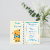 Bear Teddy Tan Tan Baby shower Invitation (Debout devant)