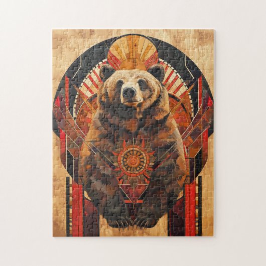 Bear Totem – Strength in Deco Style Legpuzzel (Verticaal)