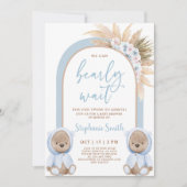 Bear Twin Boys Baby shower Invitation (Devant)