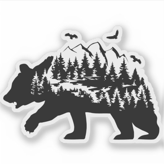 Bear Vinyl Sticker (Devant)