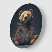 Bear Wearing Headphones Grote Klok (Hoek)