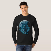 Bear With Backpack Travels On The Moon Graphic T-shirt (Voorkant volledig)