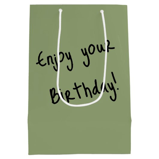 Bear with Birthday Beer Medium Cadeauzakje (Achterkant)