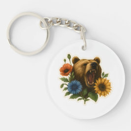 Bear with Flowers Sleutelhanger