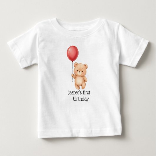Bear with Red Balloon Party Hat Cute Baby (Voorkant)