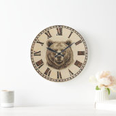  Bear wooden Wall Clock  Grote Klok (Huis)