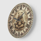 Bear Wooden Wall Clock Grote Klok (Hoek)