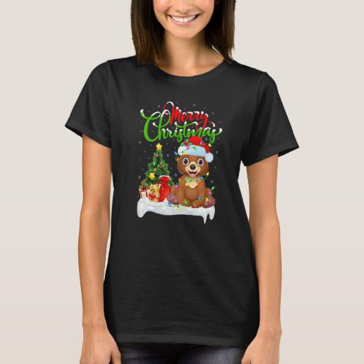 Bear Xmas Decorations Santa Bear Christmas T-shirt (Voorkant)