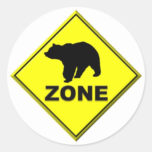 Bear Zone Ronde Sticker (Voorkant)