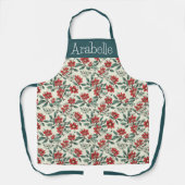 Bearberry en Cream Floral Schort met groene blader (Voorkant)