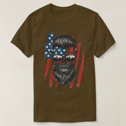 Beard American Flag Classic TShirt (Design devant)