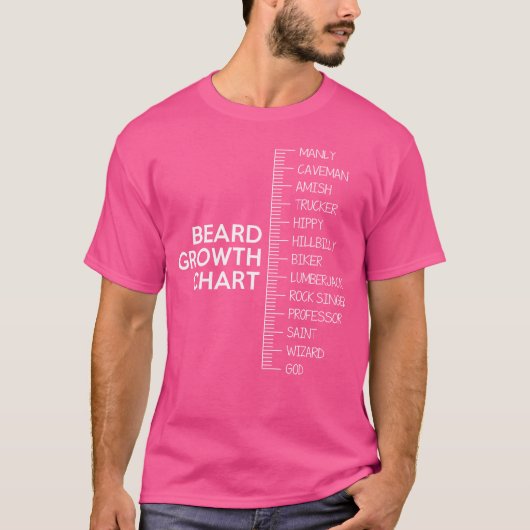 Beard Beard Growth Chart T-shirt (Voorkant)