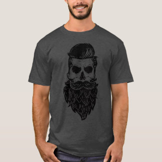 Beard Bearing Skull Skelet T-shirt