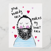 Beard Face Carte de Saint Valentin - Anniversaire (Recto)