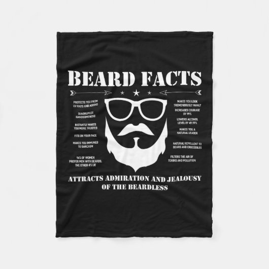 Beard Facts Fleece Deken (Voorkant)