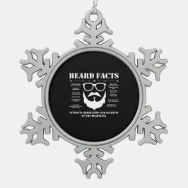 Beard Facts Tin Sneeuwvlok Ornament