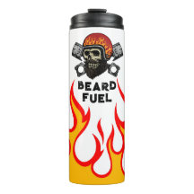 BEARD FUEL Funny Mannen Skull & Flames Joke Gift