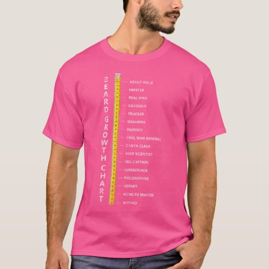 Beard Length Growth Chart Ruler How Long Is Your B T-shirt (Voorkant)