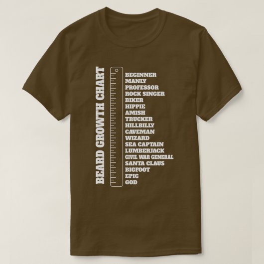 Beard Lover Mannen Beard Growth Chart Gift 1 T-shirt (Design voorkant)