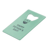 Beard man happy vaderdag turquoise kredietkaart flessenopener (Achterkant Gekanteld)