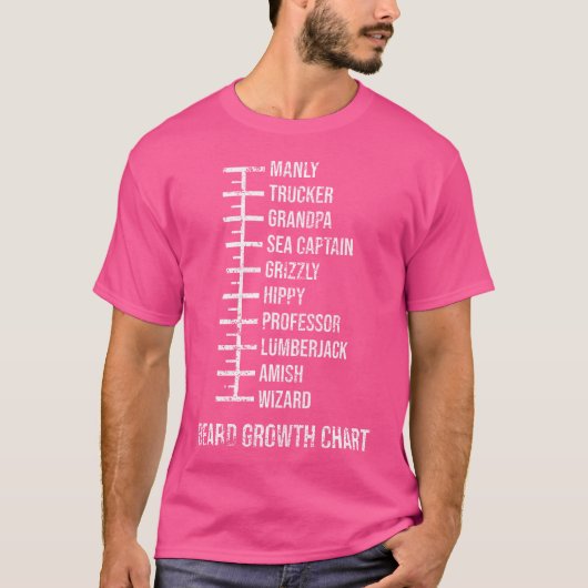 Beard Measurement Chart Beard Length Funny Growth  T-shirt (Voorkant)