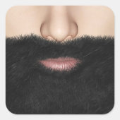 Beard Mouth and Nose Vierkante Sticker (Voorkant)