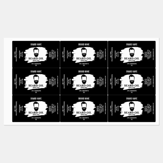 Beard Oil Label sjabloon pakket productpakket (Vel)