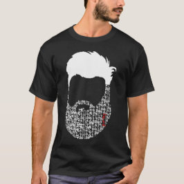 beard rojo blanco t-shirt