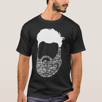 beard rojo blanco t-shirt