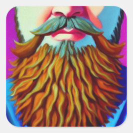 Beard Vierkante Sticker