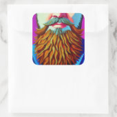 Beard Vierkante Sticker (Tas)