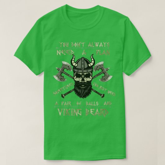 Beard Viking Scull Vikings Ax T-shirt (Design voorkant)