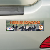 Bearded Birding: Hier zijn draken Bumpersticker (Op auto)