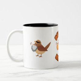Bearded Birding Logo en Bearded Birds Tweekleurige Koffiemok