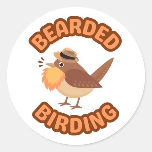 Bearded Birding met Oranje Baard Stickers (Voorkant)