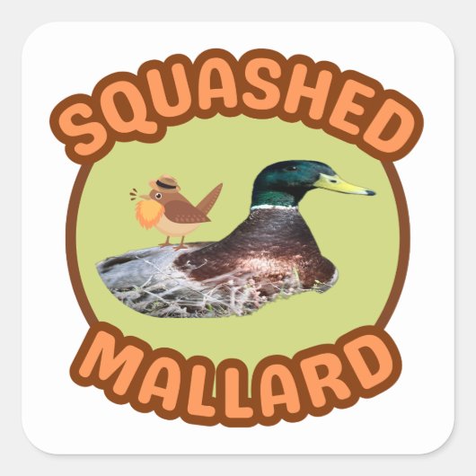 Bearded Birding Squashed Mallard Sticker (Voorkant)