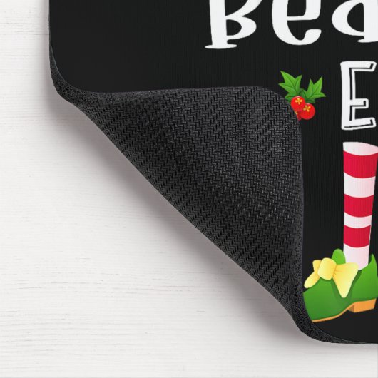 Bearded Christmas Elf Matching Pajama X-mas Party Muismat (Hoek)