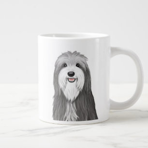Bearded Collie Cartoon Dog Schattigee Pet Lover' Extra Grote Beker